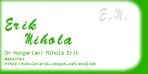 erik mihola business card